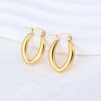 1 Pair IG Style Solid Color Plating 304 Stainless Steel Hoop Earrings main image 6