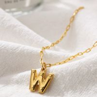304 Stainless Steel Simple Style Plating Letter Pendant Necklace sku image 23