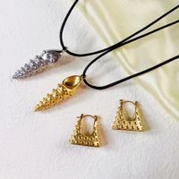 304 Stainless Steel 18K Gold Plated Casual Beach Simple Style Polishing Plating Conch Earrings Necklace main image 1