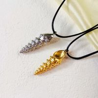 304 Stainless Steel 18K Gold Plated Casual Beach Simple Style Polishing Plating Conch Earrings Necklace main image 4