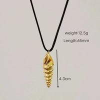 304 Stainless Steel 18K Gold Plated Casual Beach Simple Style Polishing Plating Conch Earrings Necklace main image 2