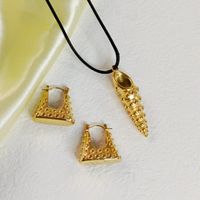 304 Stainless Steel 18K Gold Plated Casual Beach Simple Style Polishing Plating Conch Earrings Necklace main image 5