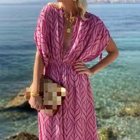 Women's Regular Dress Vacation Deep V Printing Sleeveless Geometric Midi Dress Holiday Daily main image 3