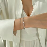 304 Stainless Steel 18K Gold Plated Classic Style Plating Inlay Geometric Zircon Bracelets main image 2