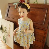 Cute Ditsy Floral Cotton Girls Dresses main image 2
