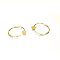 1 Pair Simple Style Classic Style Commute Round Solid Color Stamping 316L Stainless Steel  Hoop Earrings main image 5