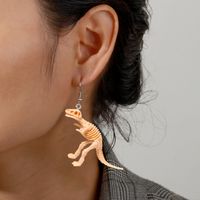 1 Pair 5 Pairs Exaggerated Handmade Funny Dinosaur Asymmetrical Synthetic Resin Drop Earrings sku image 5