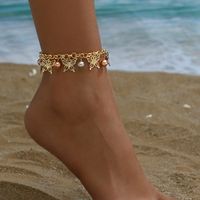 Vacation Simple Style Solid Color 18K Gold Plated Iron Wholesale Anklet main image 2