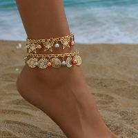 Vacation Simple Style Solid Color 18K Gold Plated Iron Wholesale Anklet main image 1