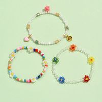 Estilo IG Dulce Forma De Corazón Flor Cristal Artificial Cuenta De Semillas Con Cuentas Enchapado Mujeres Pulsera main image 7