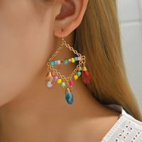 1 Pair IG Style Casual Geometric Irregular Beaded Alloy Drop Earrings main image 2