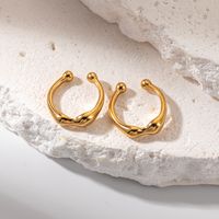 1 Piece Casual Modern Style Korean Style Solid Color 304 Stainless Steel 14K Gold Plated Ear Cuffs main image 3