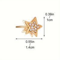 1 Piece Elegant Simple Style Pentagram Plating Inlay Alloy Rhinestones Gold Plated Silver Plated Ear Cuffs main image 6