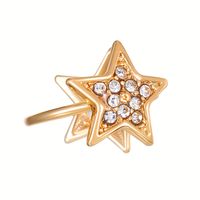 1 Piece Elegant Simple Style Pentagram Plating Inlay Alloy Rhinestones Gold Plated Silver Plated Ear Cuffs main image 2