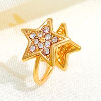 1 Piece Elegant Simple Style Pentagram Plating Inlay Alloy Rhinestones Gold Plated Silver Plated Ear Cuffs main image 4