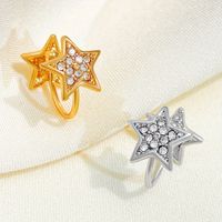 1 Piece Elegant Simple Style Pentagram Plating Inlay Alloy Rhinestones Gold Plated Silver Plated Ear Cuffs main image 1