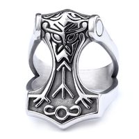 Hip-Hop Streetwear Color Block 304 Stainless Steel Carving Men's Rings sku image 4