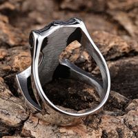 Hip-Hop Streetwear Color Block 304 Stainless Steel Carving Men's Rings main image 6