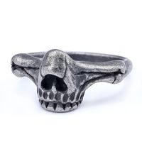 Hip-Hop Streetwear Skull 304 Stainless Steel Carving Men's Rings sku image 4