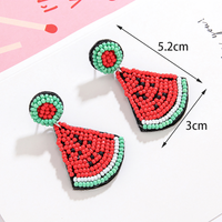 1 Pair Hip-Hop Watermelon Glass Drop Earrings main image 4