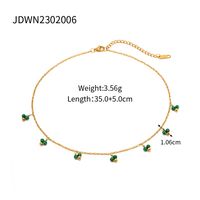304 Stainless Steel Malachite 18K Gold Plated Simple Style Classic Style Plating Solid Color Necklace sku image 1