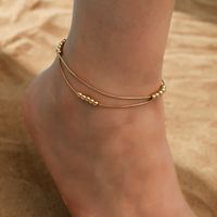 Hawaiian Tropical Solid Color 304 Stainless Steel Plating 18K Gold Plated Women's Anklet main image 2