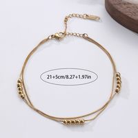 Hawaiian Tropical Solid Color 304 Stainless Steel Plating 18K Gold Plated Women's Anklet main image 6