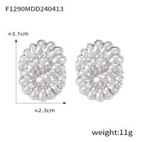 1 Par Casual Retro Ronda Forma De Corazón Flor Enchapado Embutido Acero Inoxidable 304 Perlas Artificiales Chapados en oro de 18k Pendientes De Gota sku image 5