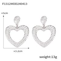 1 Pair Casual Retro Round Heart Shape Flower Plating Inlay 304 Stainless Steel Artificial Pearls 18K Gold Plated Drop Earrings sku image 13