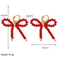 1 Pair Simple Style Bow Knot Plating Artificial Crystal Copper 18K Gold Plated Earrings main image 4