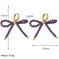 1 Pair Simple Style Bow Knot Plating Artificial Crystal Copper 18K Gold Plated Earrings main image 3