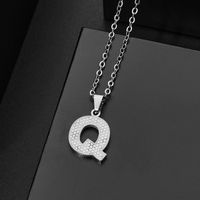 304 Stainless Steel Elegant Chain Letter Pendant Necklace sku image 17