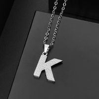 304 Stainless Steel Elegant Chain Letter Pendant Necklace sku image 11