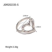 Simple Style Classic Style Heart Shape 316 Stainless Steel  18K Gold Plated Rings In Bulk sku image 1