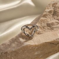 Simple Style Classic Style Heart Shape 316 Stainless Steel  18K Gold Plated Rings In Bulk main image 2
