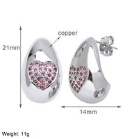 1 Pair Simple Style Water Droplets Plating Copper Zircon 18K Gold Plated Ear Studs main image 4