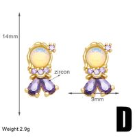 1 Pair Simple Style Cartoon Character Plating Copper 18K Gold Plated Drop Earrings main image 2