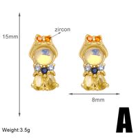 1 Pair Simple Style Cartoon Character Plating Copper 18K Gold Plated Drop Earrings main image 5