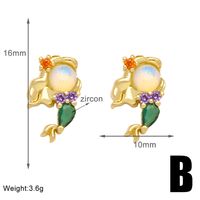 1 Pair Simple Style Cartoon Character Plating Copper 18K Gold Plated Drop Earrings main image 4