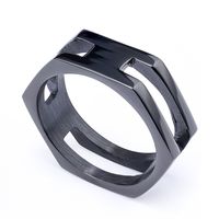 Hip-Hop Streetwear Geometric Solid Color 304 Stainless Steel Men's Rings sku image 8