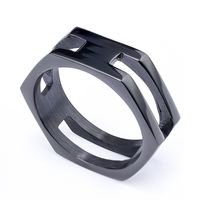 Hip-Hop Streetwear Geometric Solid Color 304 Stainless Steel Men's Rings sku image 10