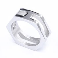 Hip-Hop Streetwear Geometric Solid Color 304 Stainless Steel Men's Rings main image 4