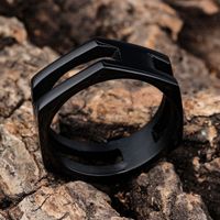 Hip-Hop Streetwear Geometric Solid Color 304 Stainless Steel Men's Rings main image 3