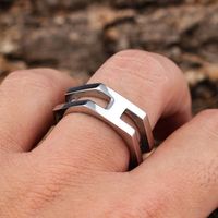 Hip-Hop Streetwear Geometric Solid Color 304 Stainless Steel Men's Rings main image 8