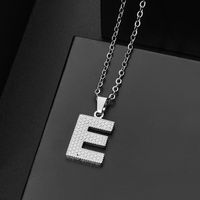 304 Stainless Steel Elegant Chain Letter Pendant Necklace sku image 5