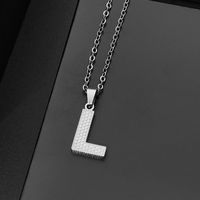 304 Stainless Steel Elegant Chain Letter Pendant Necklace sku image 12