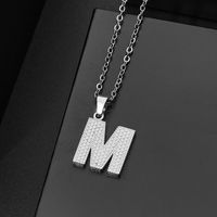 304 Stainless Steel Elegant Chain Letter Pendant Necklace sku image 13