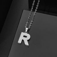 304 Stainless Steel Elegant Chain Letter Pendant Necklace sku image 18