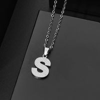 304 Stainless Steel Elegant Chain Letter Pendant Necklace sku image 19