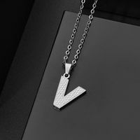 304 Stainless Steel Elegant Chain Letter Pendant Necklace sku image 22